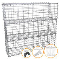 3 Gabbioni per Sassi da Giardino e da Esterno 100cm x 30cm x 30cm in Acciaio