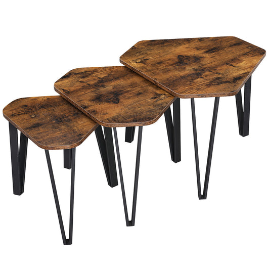 Tavolini da caffè rustici Valora TABLES 3 pezzi per soggiorno x3