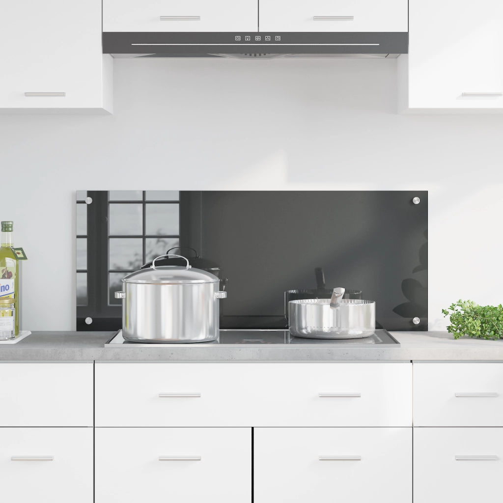 Schermo da Cucina  Grigio Scuro 100x40x0,6 cm Vetri Temperati