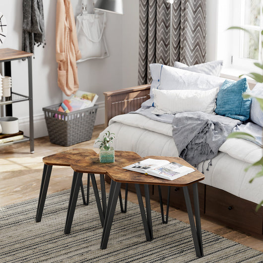 Tavolini da caffè rustici Valora TABLES 3 pezzi per soggiorno x3