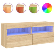 Mobile TV a Parete | Armadietto TV | Mobile Porta TV con Luci LED Rovere Sonoma 100x30x40 cm