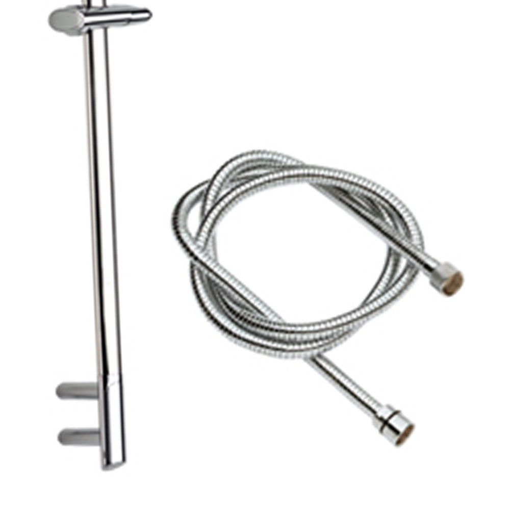 Saliscendi cromato con asta minimale ovale dritta