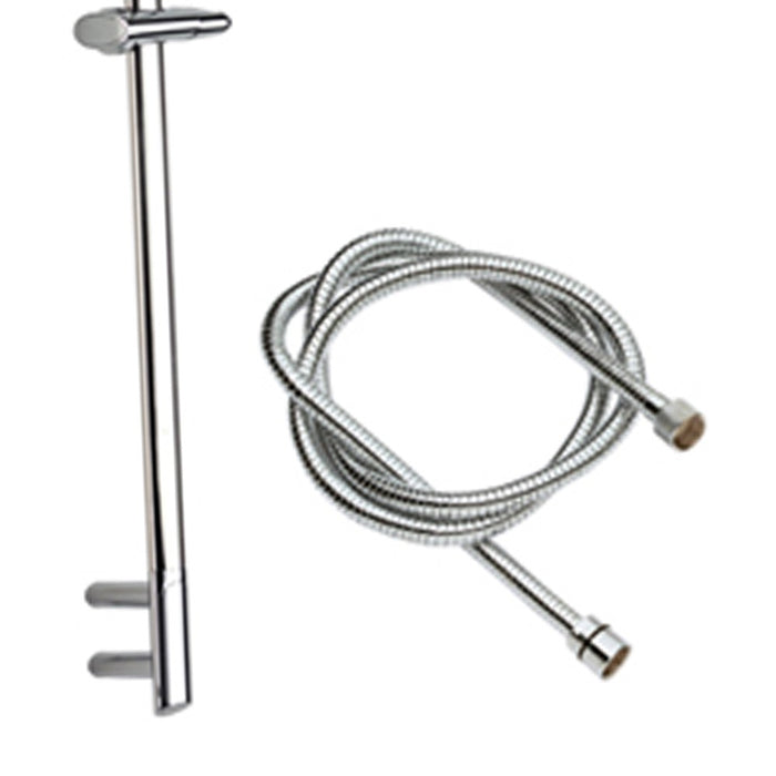 Saliscendi cromato con asta minimale ovale dritta