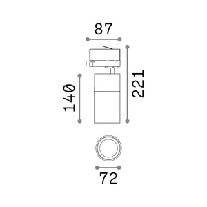 Proiettore Cilindrico Quick Alluminio Bianco Led 21W 3000K 1-10V Cri80