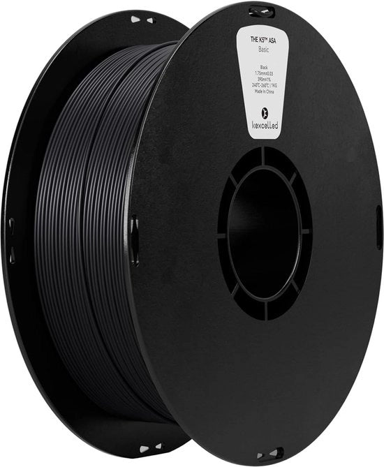 Filamento per Stampante 3D Resistente al Tempo 1,75mm - Ideale per Applicazioni Esterne - Bobina da 1kg - Resistente a Temperature Elevate e UV - Nero