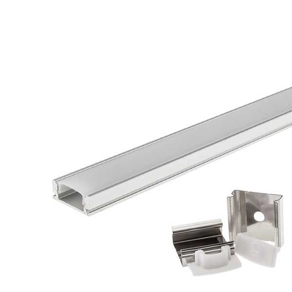 CANALINA PER STRIP LED '5191' 17,6x7 mm, Larghezza interna max. 12,1 mm  - Barra 2 mt