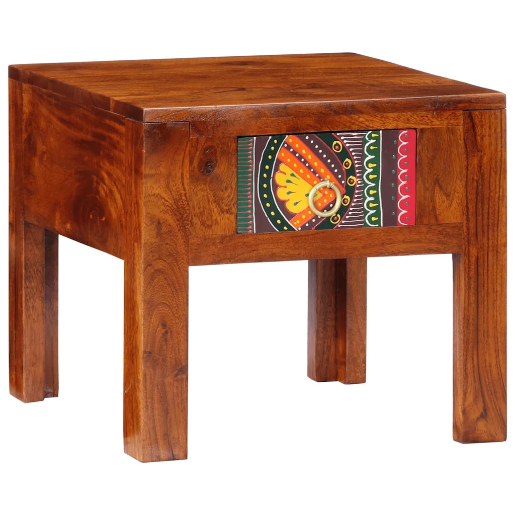 Comodino | Armadio da Notte | Mobiletto da notte 40x40x36 cm in Legno Massello di Acacia