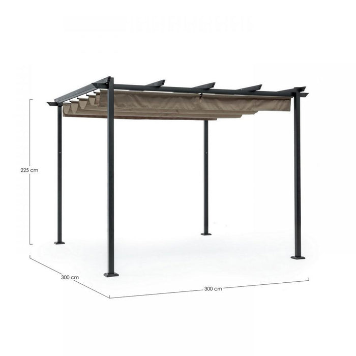 GAZEBO DA ESTERNO DYNAMIC 3X3 ANTRACITE TORTORA BIZZOTTO