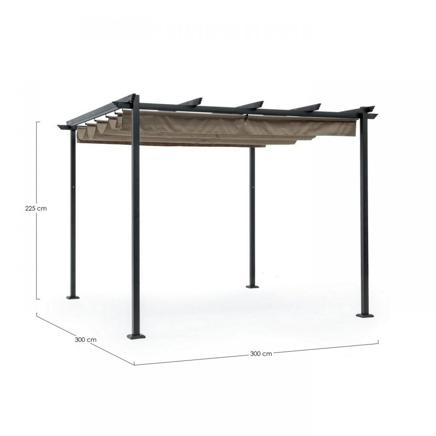 GAZEBO DA ESTERNO DYNAMIC 3X3 ANTRACITE TORTORA BIZZOTTO