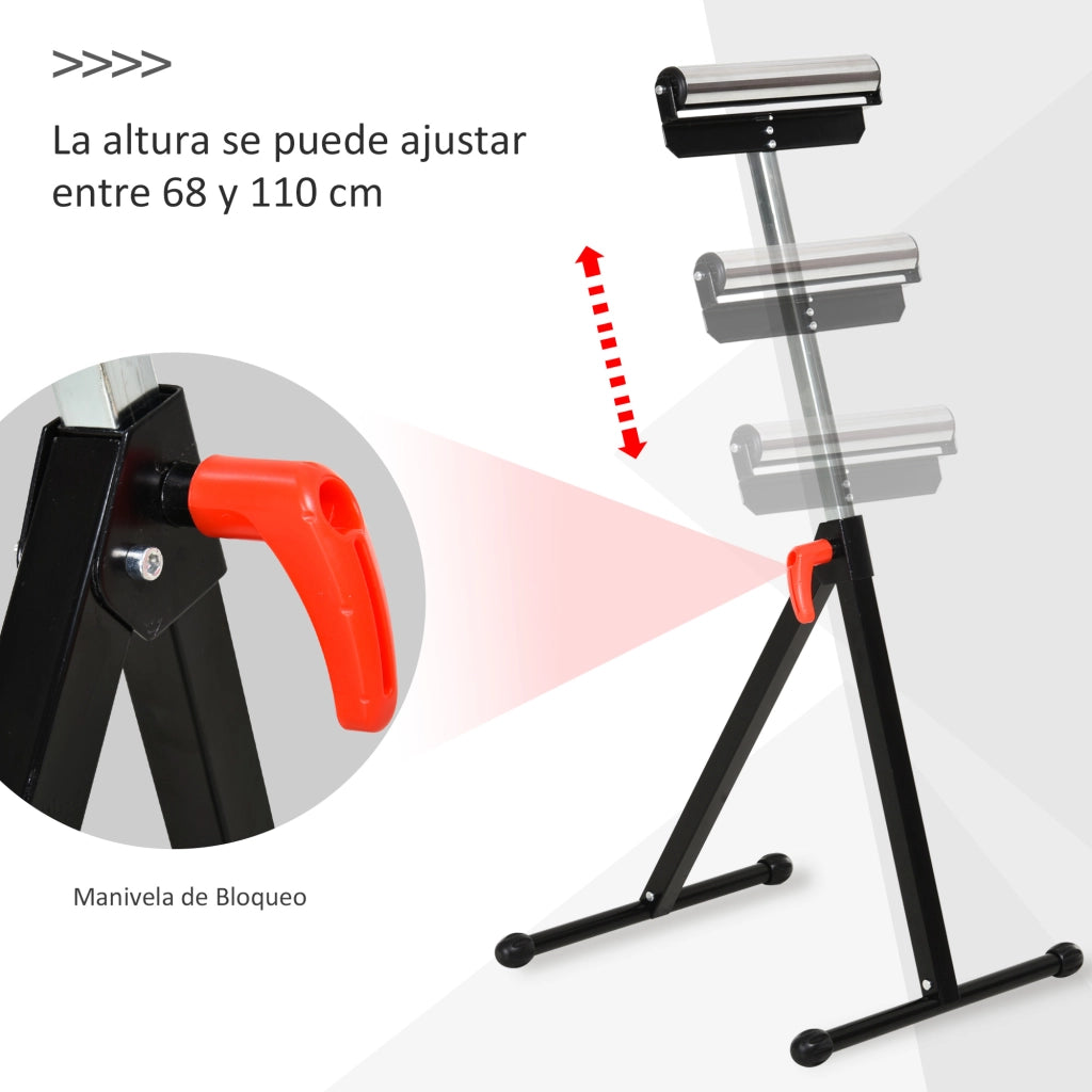 Cavalletto Regolabile Pieghevole con Ruote ¨C Xylo ¨C 68-110 cm, Carico Max 90 kg