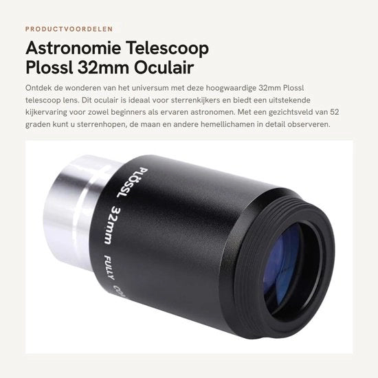 Telescopio Oculare Plossl 32mm - Campo Visivo 52 Gradi - Riflettente Multi-Livello - Focale 1.25 pollici - Astronomia - Lunga Illuminazione Oculare