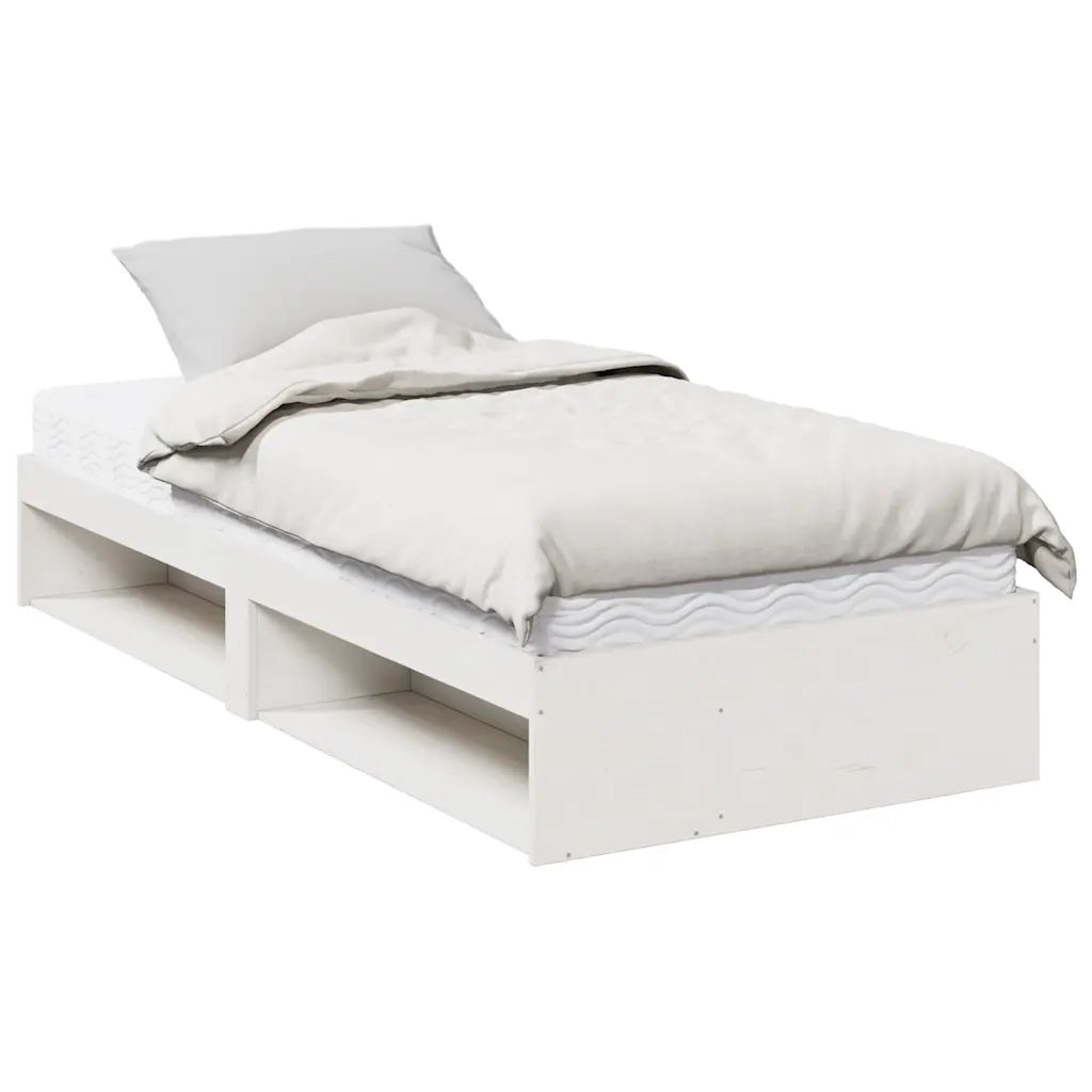 Dormeuse con Materasso Bianca 90x190 cm Legno Massello di Pino 3324602