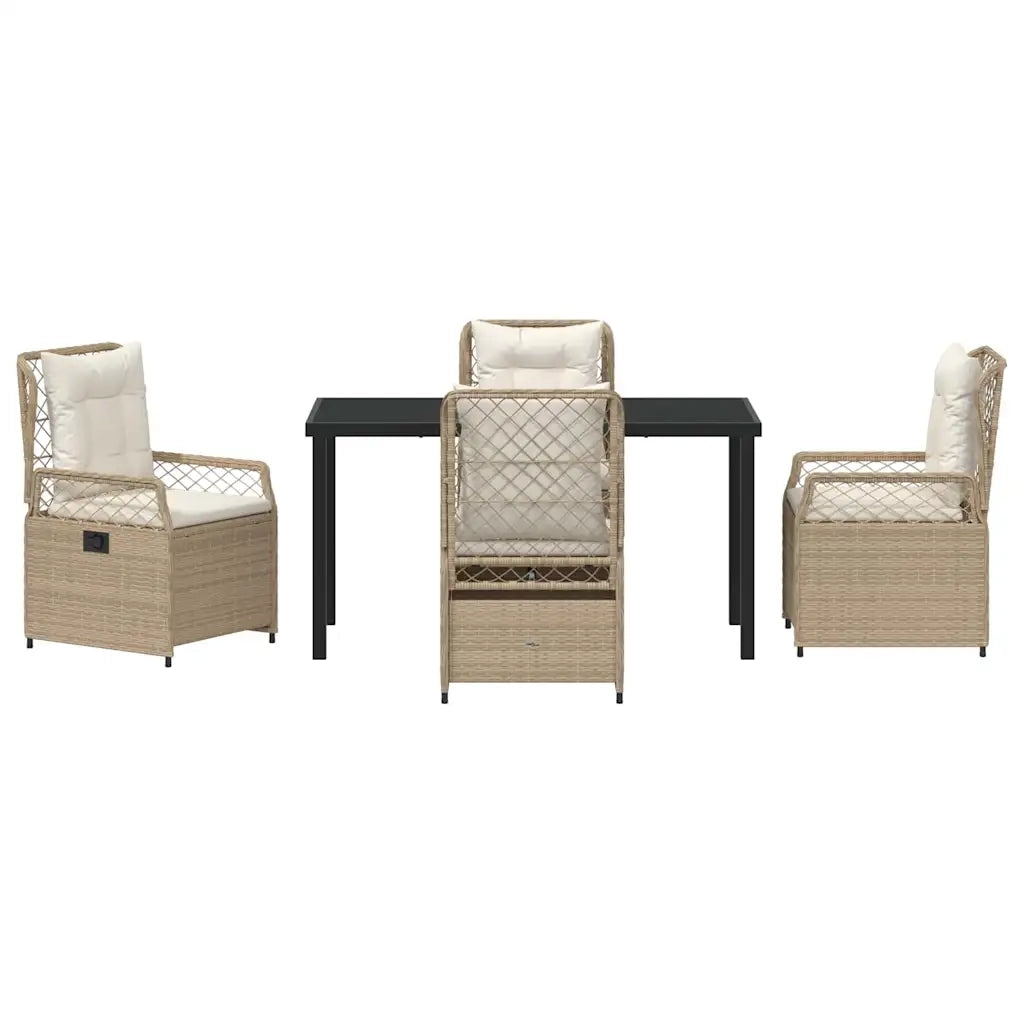 Set da Pranzo per Giardino 5 pcs Beige e Bianco Crema 3381011