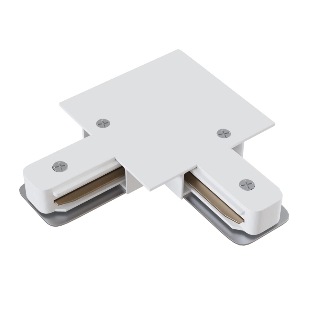 Connettore a L per Sistema Illuminazione a Binario Monofase Bianco