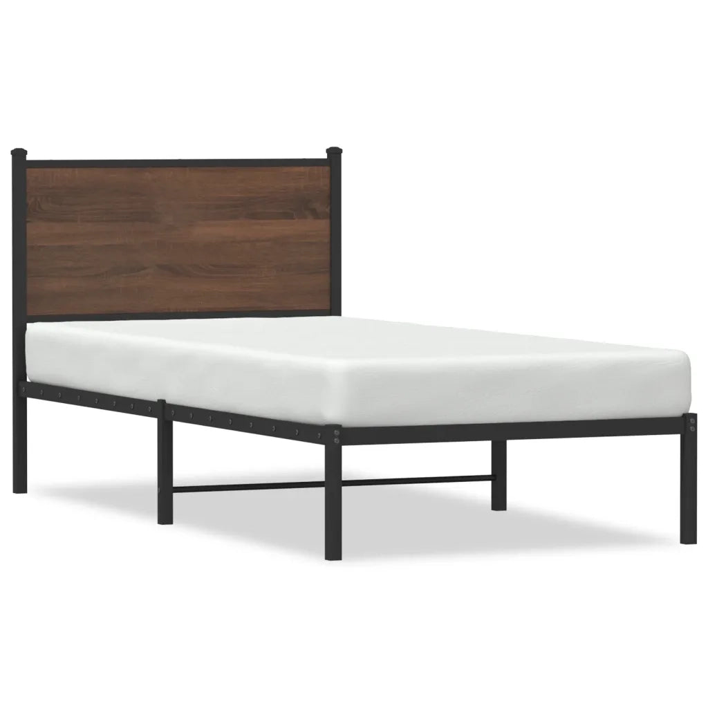 Giroletto senza Materasso in Metallo Rovere Marrone 90x190 cm 4007757
