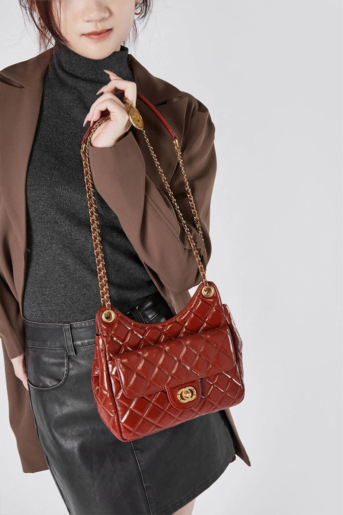 Borsa e borsetta da donna in vera pelle marrone