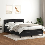 Letto a Molle con Materasso e LED Nero 160x210 cm in Velluto 3317081