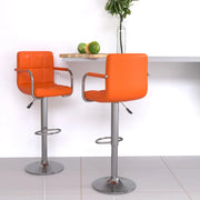 Sgabelli da Bar 2 pz Arancioni in Similpelle 334600
