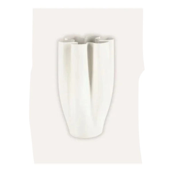 Vaso in ceramica Maeli bianco Ø19x32h
