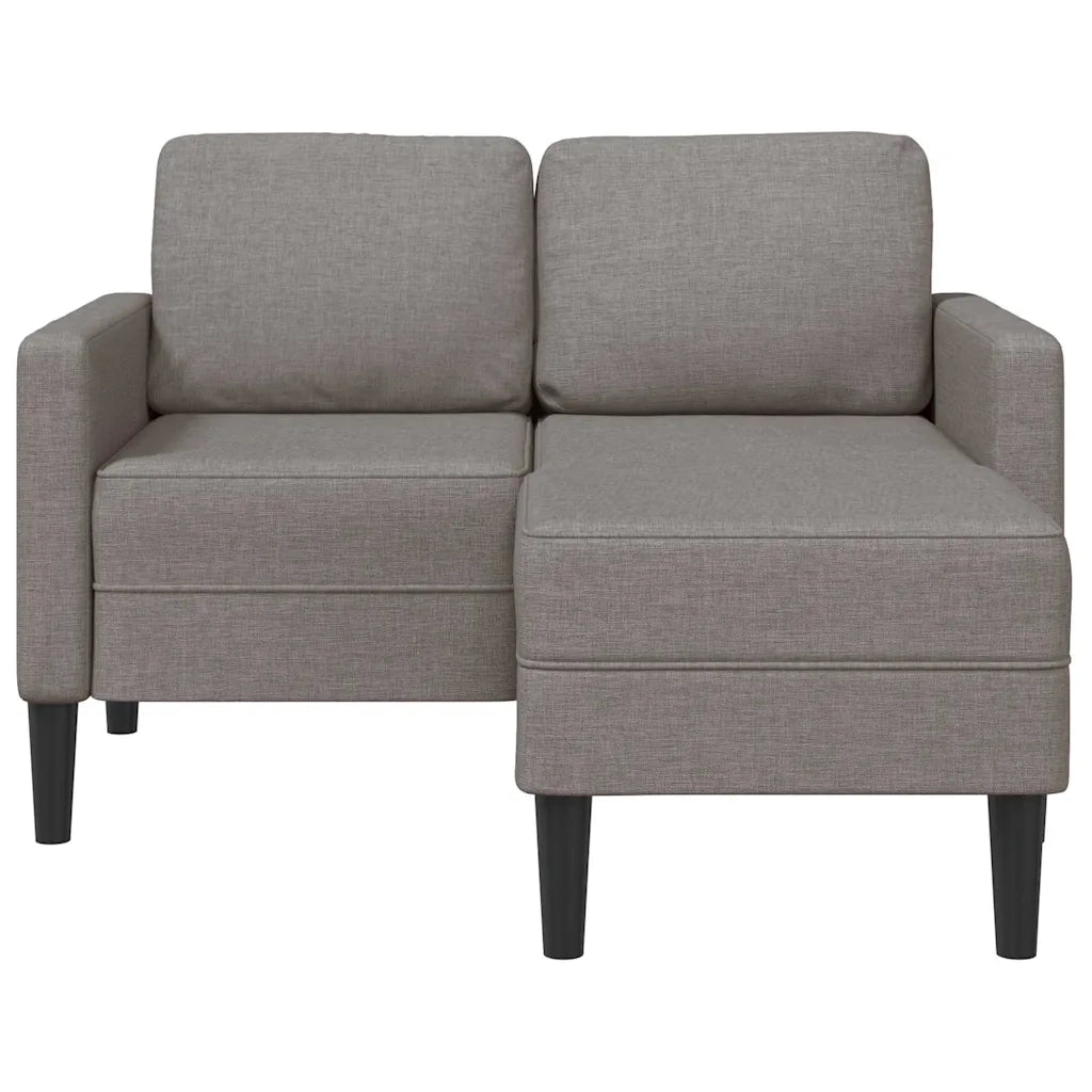 Divano 2 Posti con Chaise a L-Sofa 2 Posti con Chaise Tortora 125 cm in Tessuto