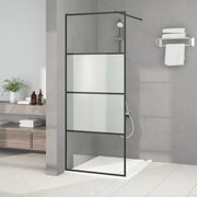 Parete Doccia Walk in Nera 80x195 cm Vetro Semi Smerigliato ESG 152125