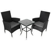 Set Bistro da Giardino in Rattan Jardí con Tavolo in Vetro e Copertura