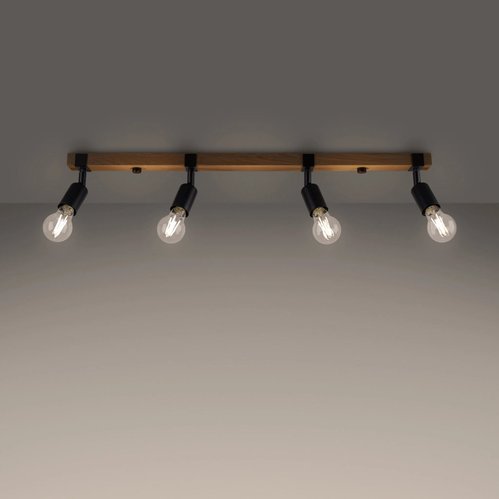 Spot soffitto industriale nero 4xE27 LIMERO Pure Lume