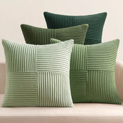 Set di 4 copricuscini corduroy decorativi 40 x 40 cm serie verde