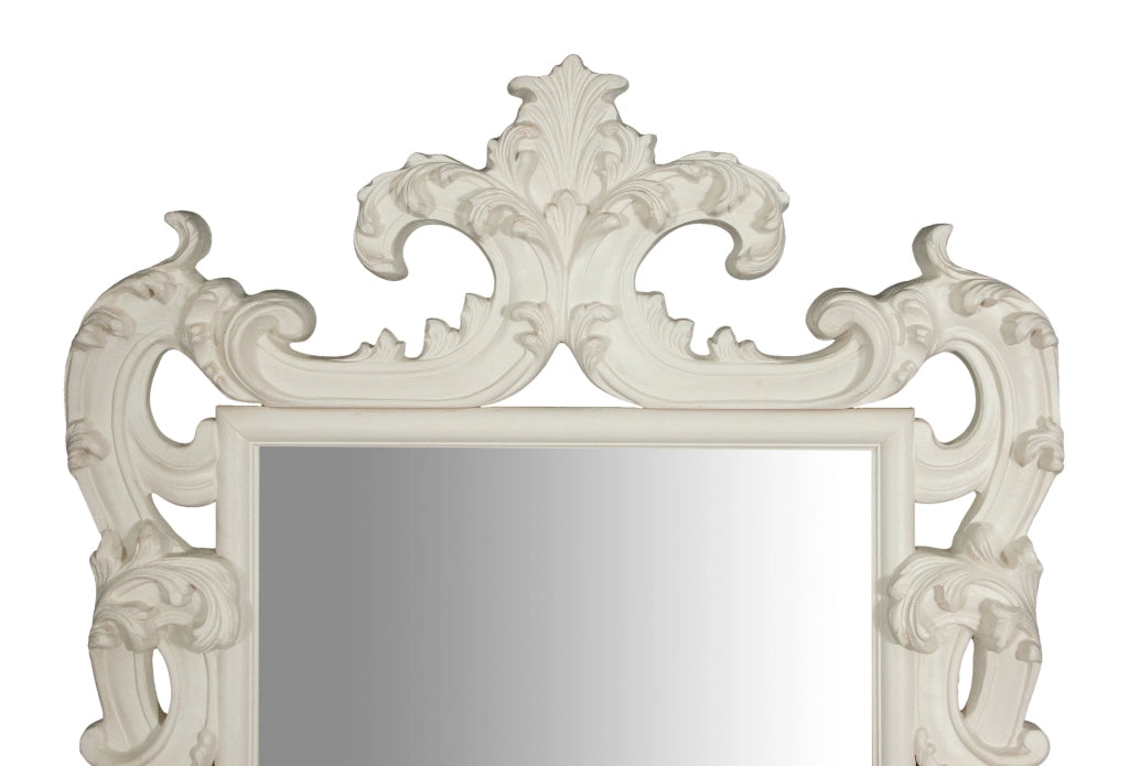 Biscottini SPECCHIERA DA PARETE IN LEGNO FINITURA BIANCA ANTICATA MADE IN ITALY realizzata
