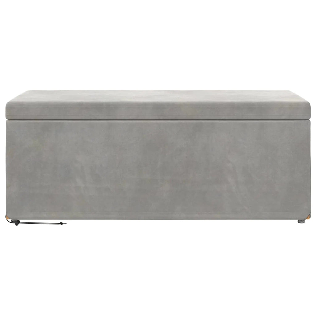 Pouf Grigio chiaro Velluto e Legno Ingegnerizzato 876795