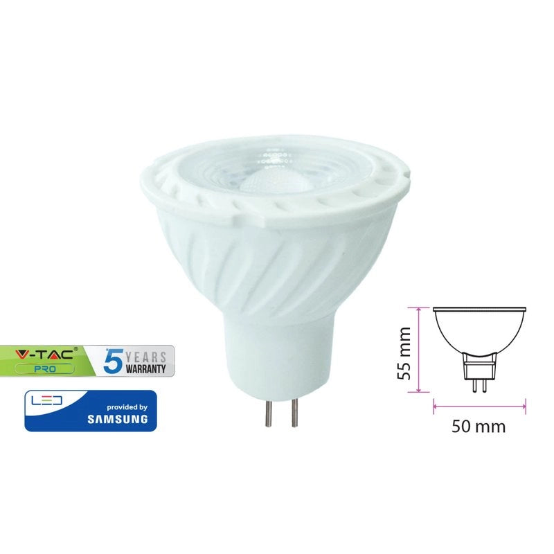 Lampada Led MR16 6,5W 12V 110 Gradi  Bianco Freddo 6400K Con Chip Samsung SKU-21206