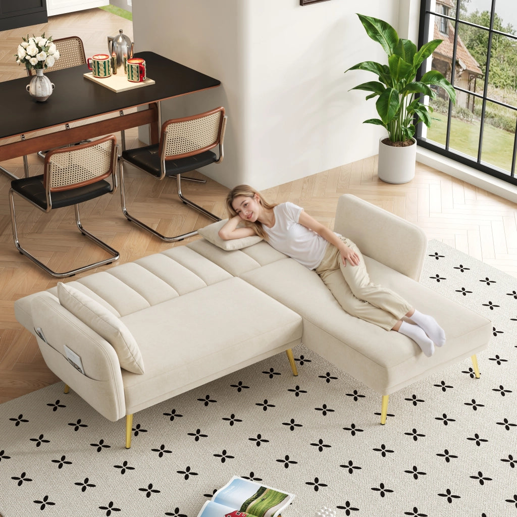 Divano letto angolare moderno - Zephmum - Con angolo aggiuntivo e funzione letto