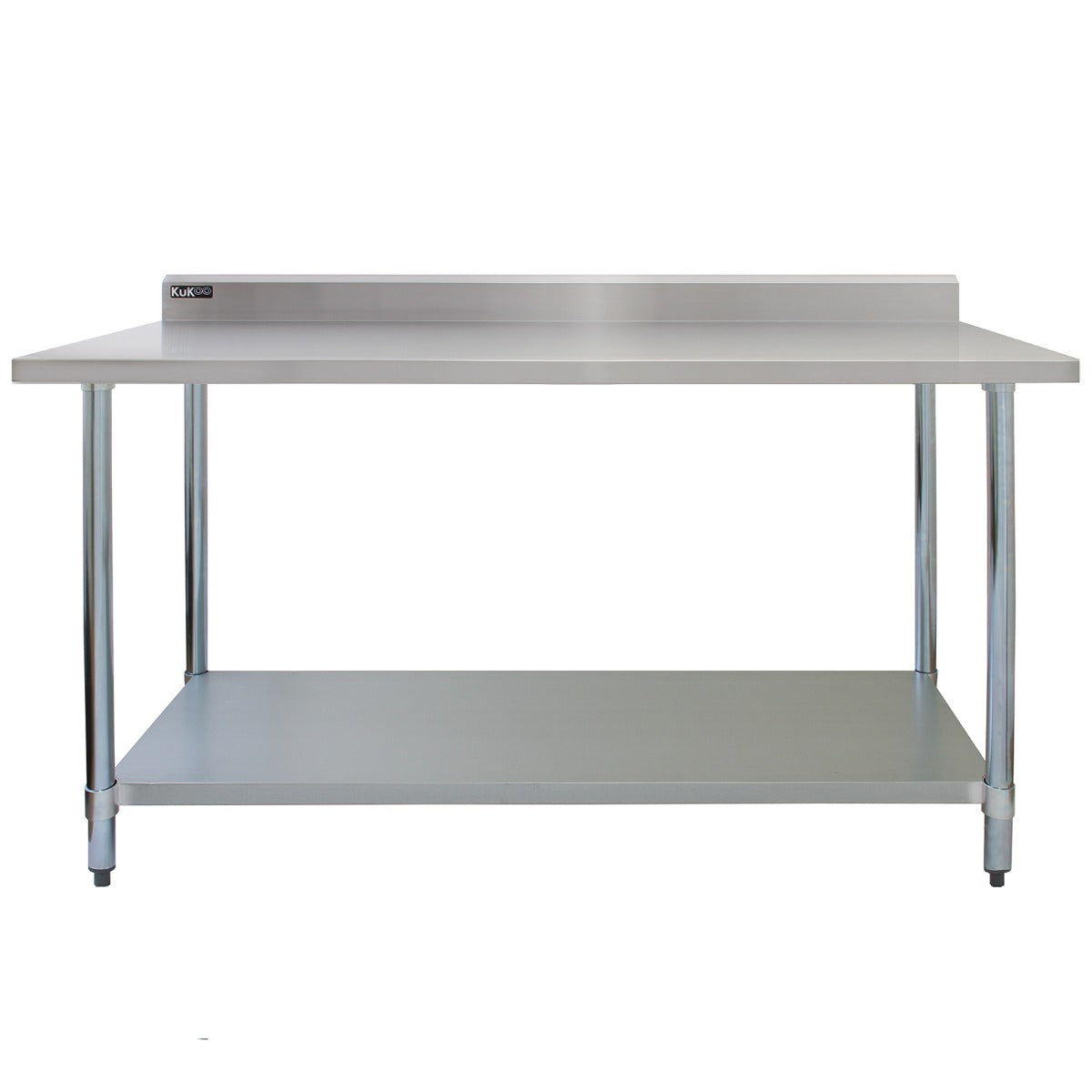 Tavolo da Cucina Commerciale 150cm & 2 Mensola a Muro 125cm in Acciaio Inox