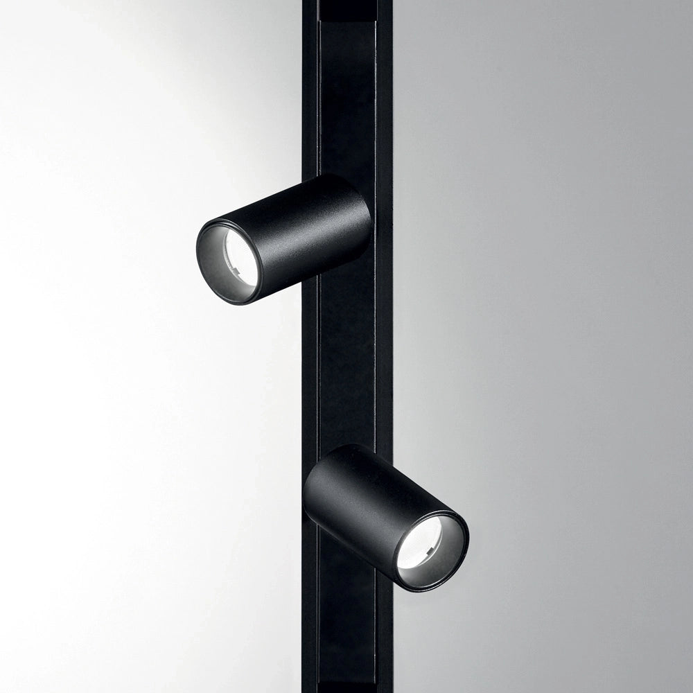 Proiettore Regolabile On-Off Ego Alluminio Nero 2 Luci Led 5W 3000K Luce Calda
