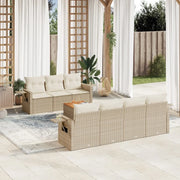 Set Divano da Giardino 8 pz con Cuscini Beige in Polyrattancod mxl 114278
