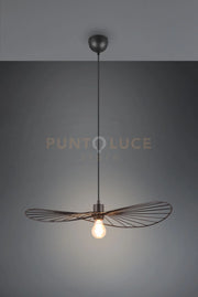 CHAPEAU SOSPENSIONE METALLO NERO D.60CM 1 LUCE ATTACO E27