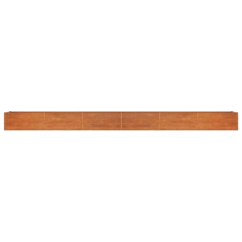 Fioriera rialzata per piante fiori terrazza giardino finitura ruggine 600 x 80 x 45 cm acciaio corten marrone 02_0039877
