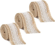 Bianca naturale striscia - Tela di juta - 3 rotoli - Rotolo di striscia di juta - Striscia di juta per il fai da te - Decorazione di nozze - Confezioni di regalo - Artigianato - Decorazione di juta e striscia