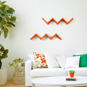 Mensola da Parete Libreria Zigzag 56x15,5 cm in Fibra di Legno Saetta Fuxia