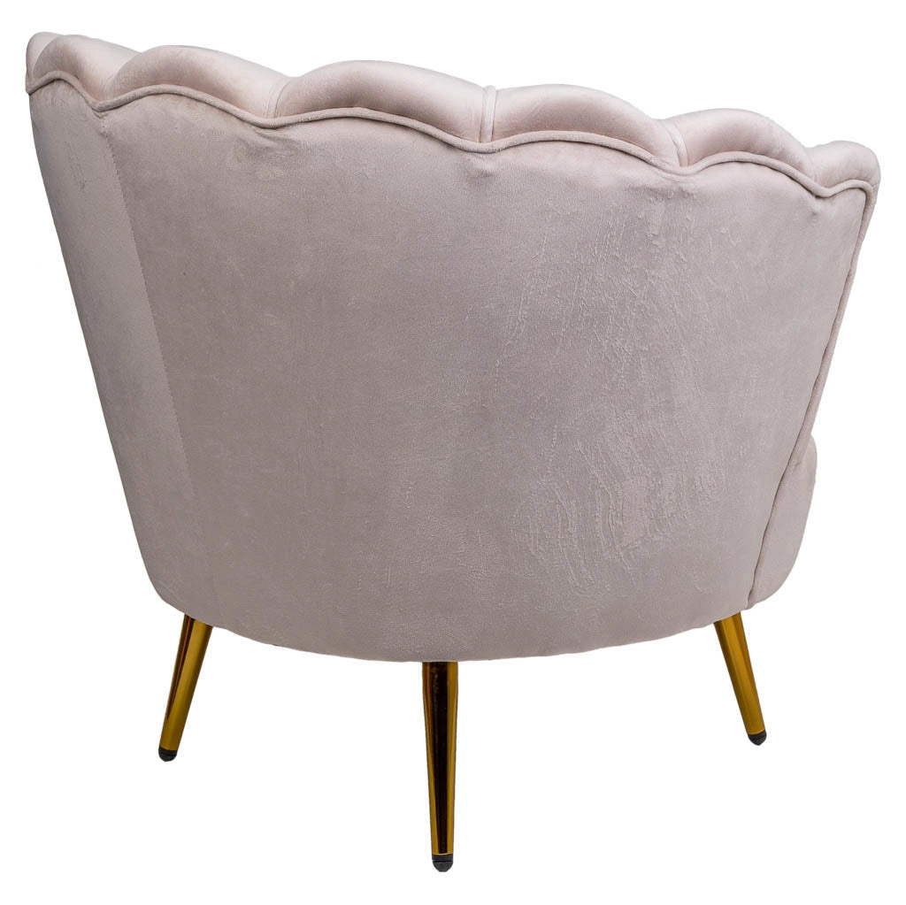 Poltrona in legno imbottita crema 76x75x83h cm