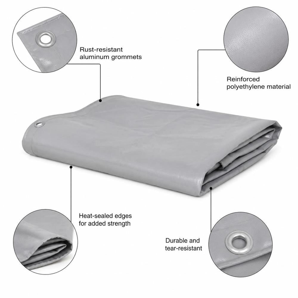Tarpaulin 650 G/square Meter 4x4 M Grey