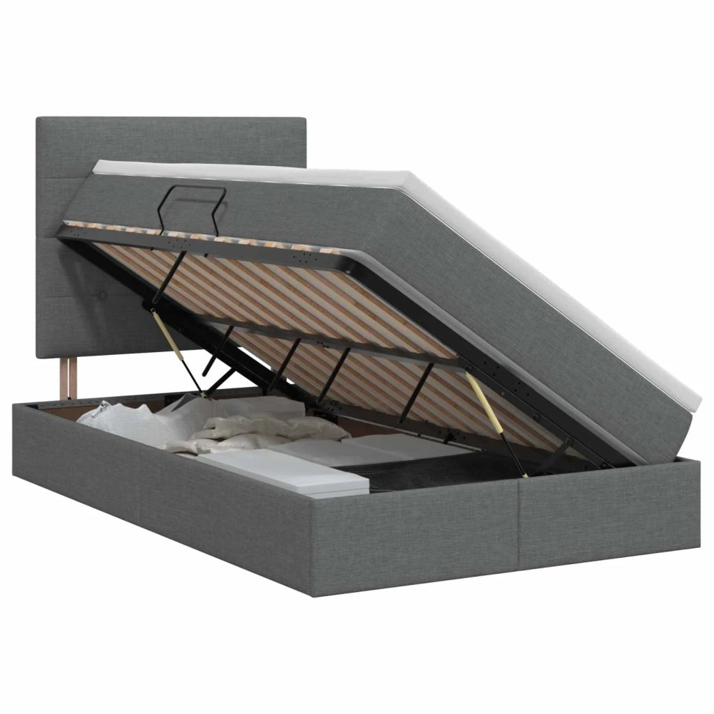 Letto con contenitore e materasso Grigio Scuro 120 x 200 cm 3459496