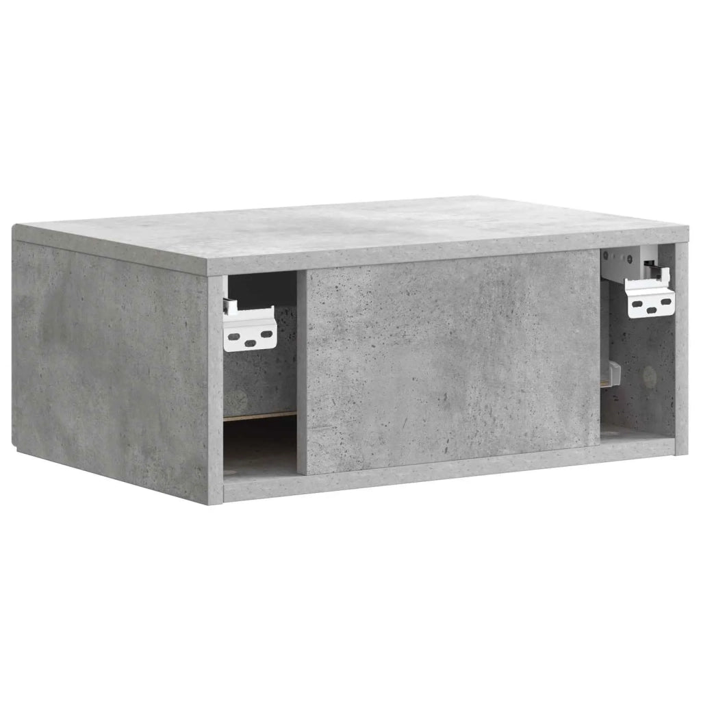 Mobiletto da notte a muro 2 pz Grigio Cemento 49 x 34,5 x 20 cm 898622