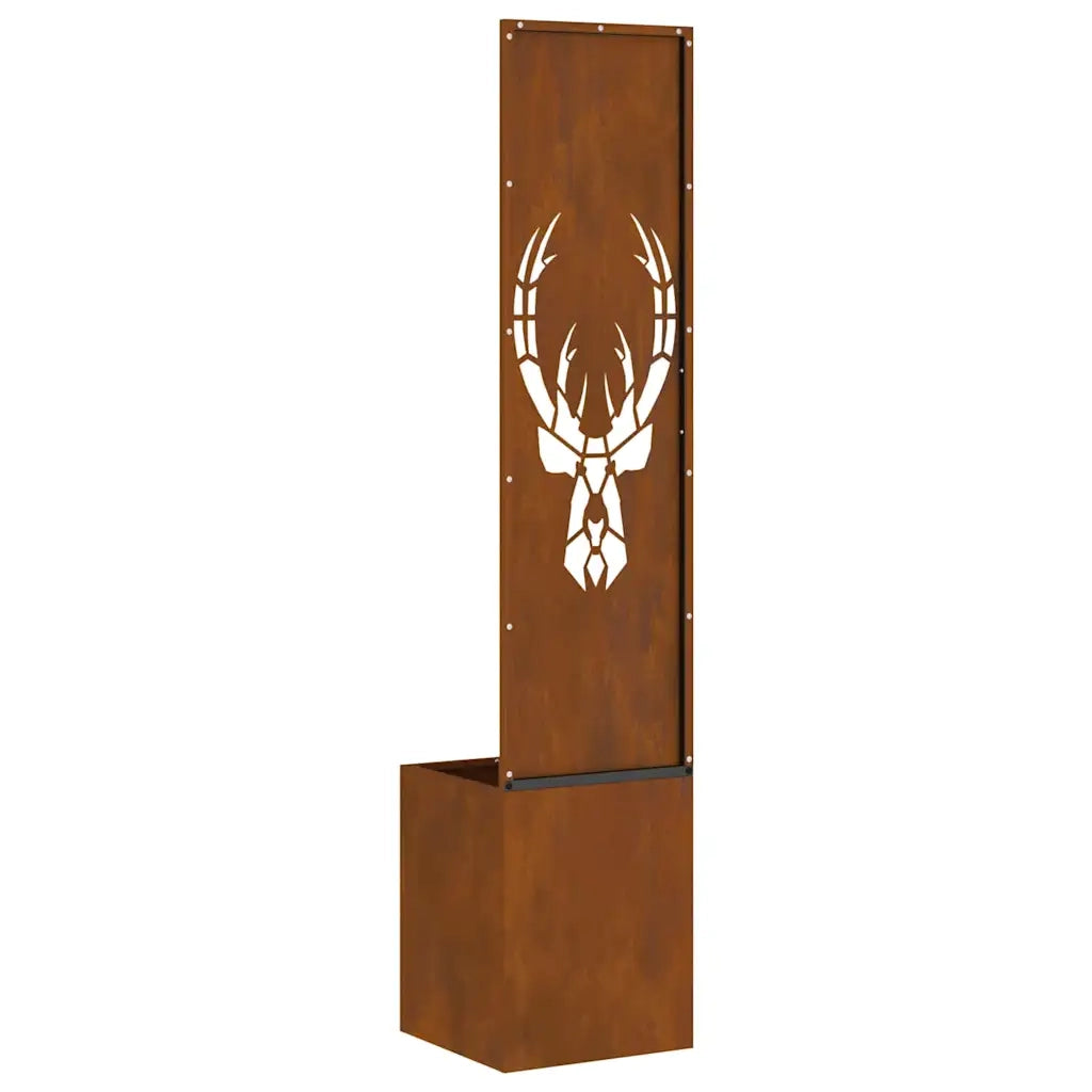 vidaXL Vaso da Giardino con Pannello Decorativo Ruggine 32 x 140 cm