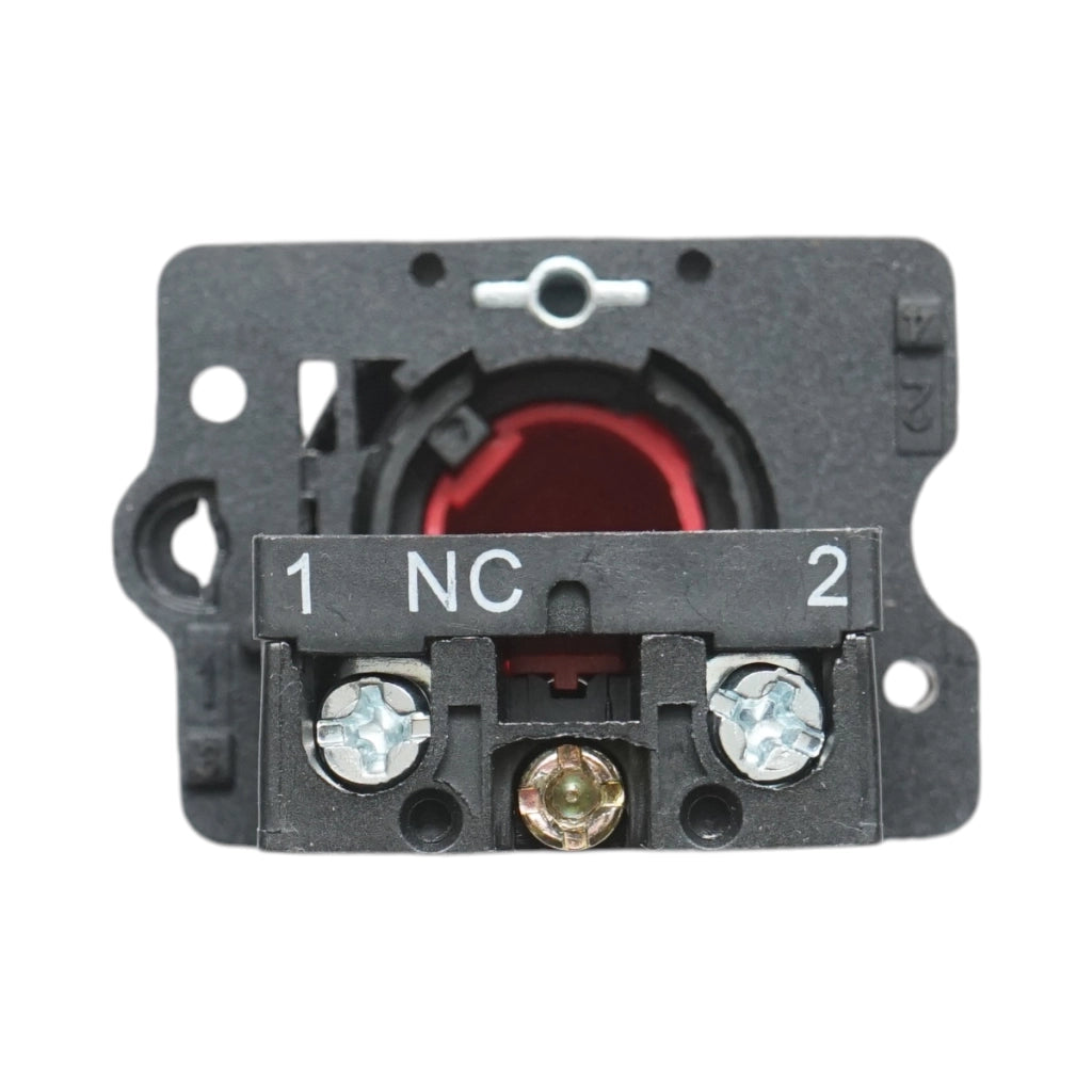Pulsante di comando STOP convesso rosso con ritorno 1NC, 400V/10A, LAY5 Breckner Germany