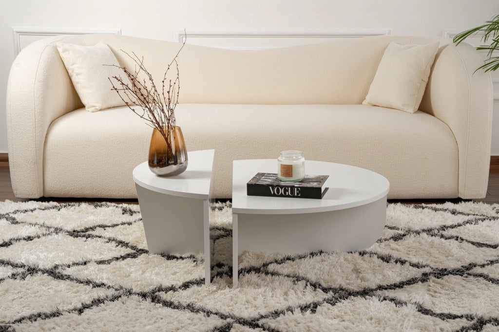 Tavolino in legno "Orion" - 90 x 60 x 30 cm - Bianco