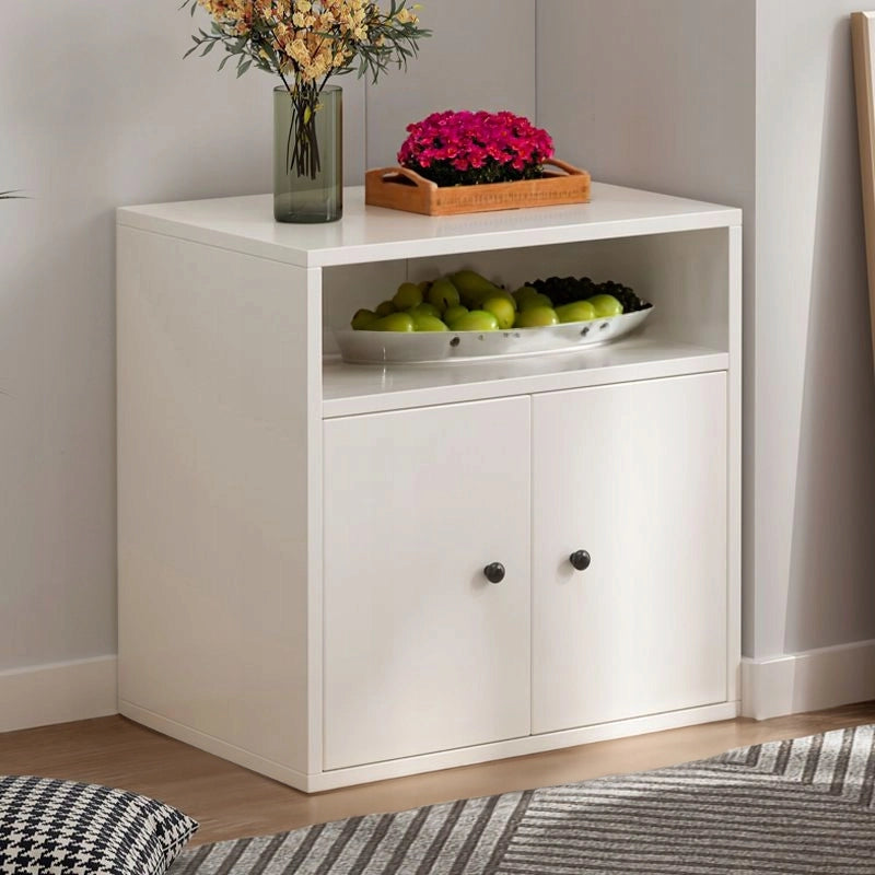Libreria a colonna bianca con 2 ante, cassettiera, mobile, stile loft scandinavo moderno