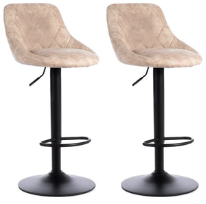 Set 2 Sgabelli 45x50xH84/100 cm in Microfibra Max Beige