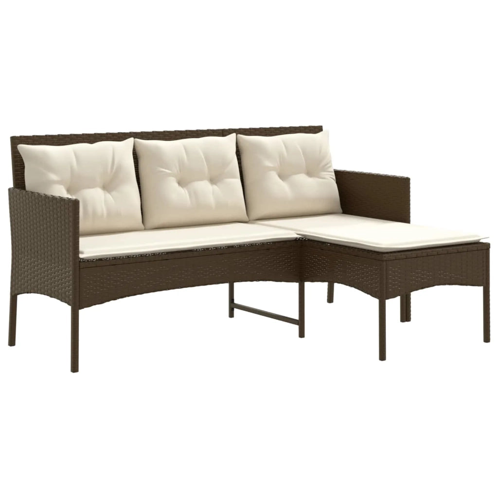 Set Divano da Giardino con cuscino 2 pcs polyrattan