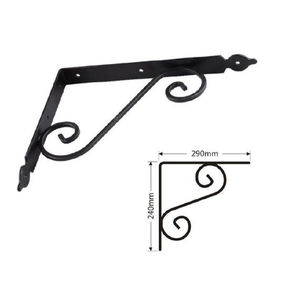 Trade Shop - Set 2 Pz Reggimensola Supporto Staffa Angoliere Fantasia 290x240cm Nera 91279 -